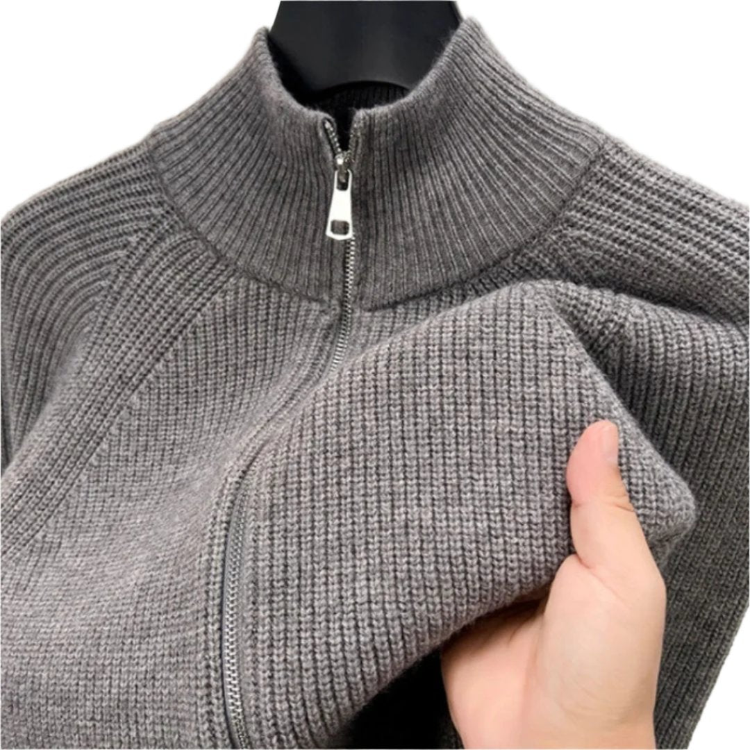 Warm Half-Zip Knit Sweater for Men