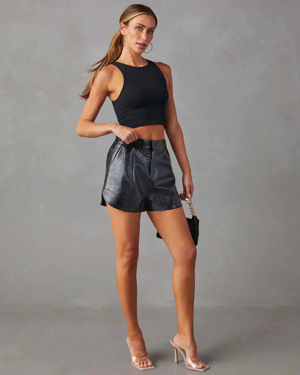 Imitation Leather Shorts for Women