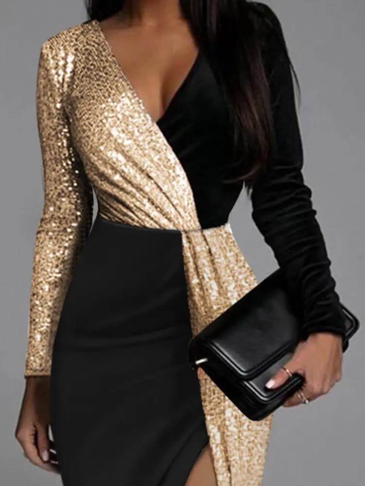 Golden Glitter Dress for Women