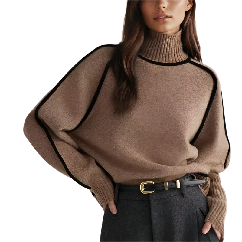 Ladies warm turtleneck jumper winter1