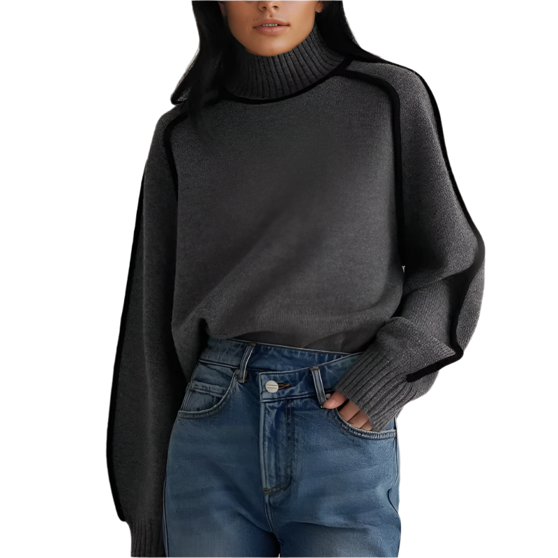 Ladies warm turtleneck jumper winter3