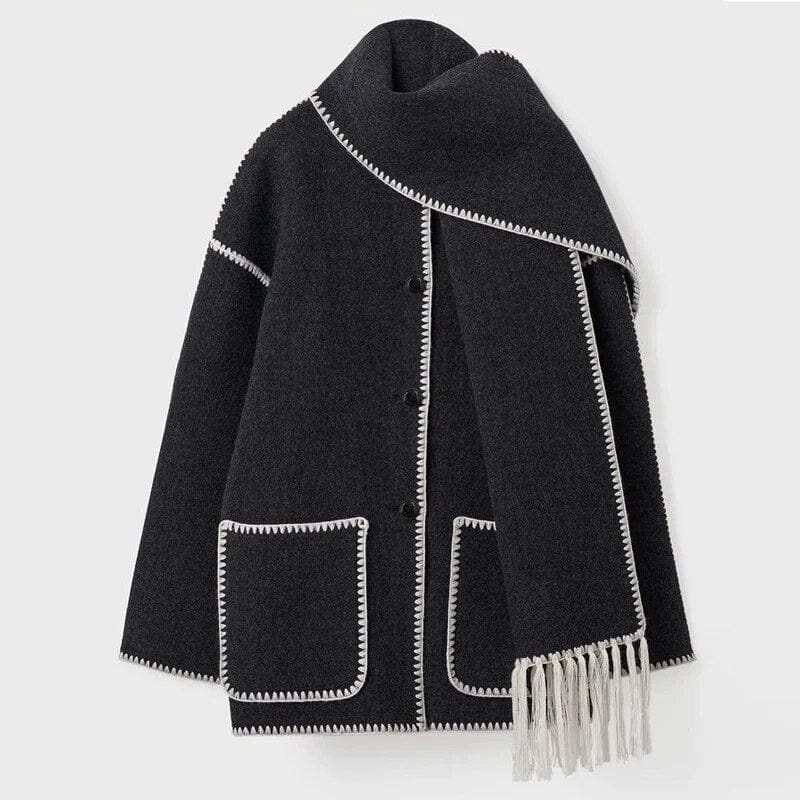 Women's Shawl Collar Casual Scarf Jacket