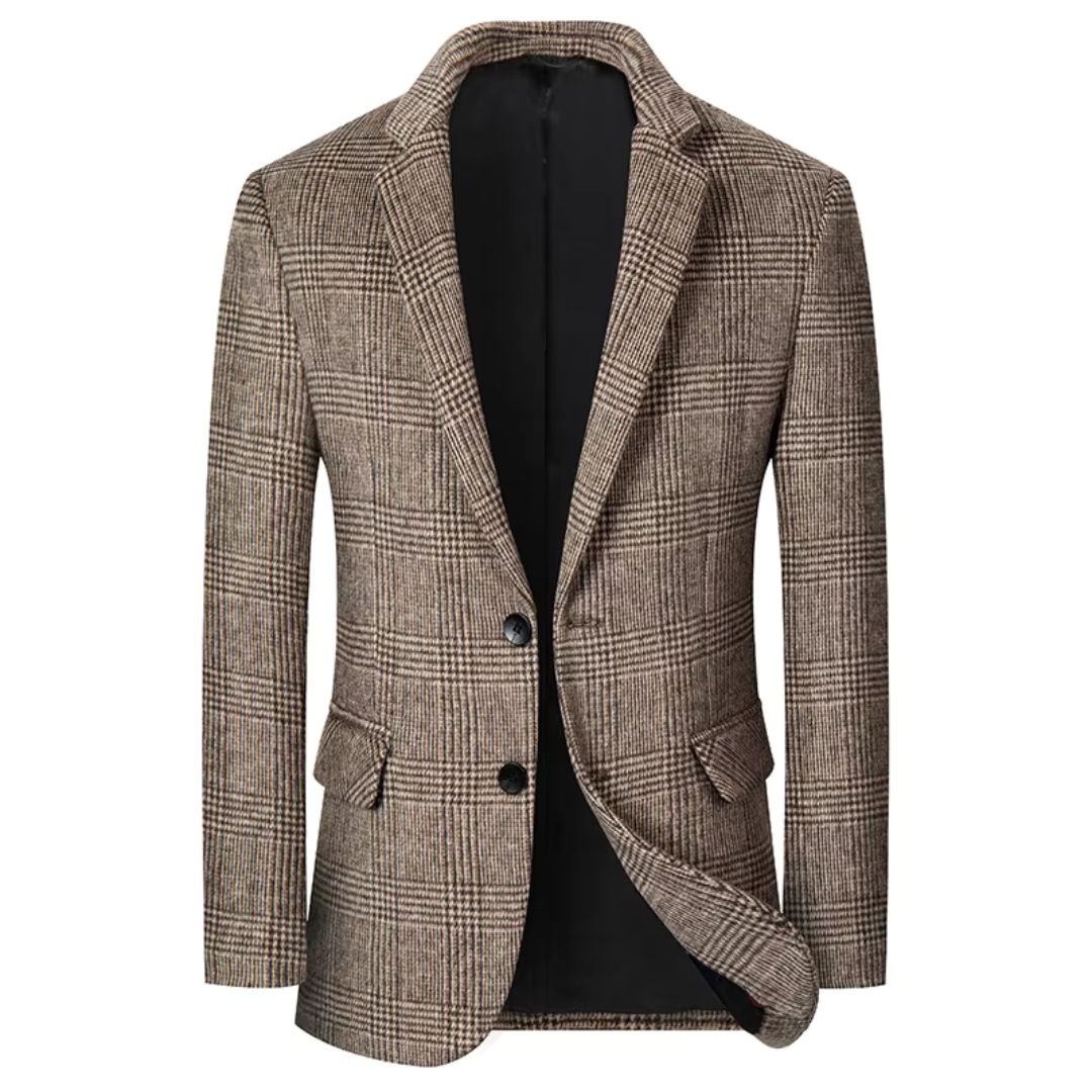 Men's Plaid Wool Blazer