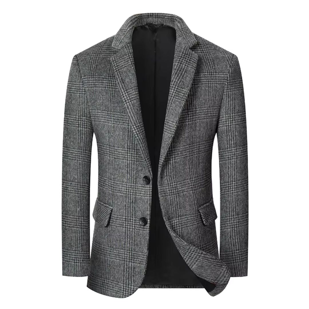 Men's Plaid Wool Blazer