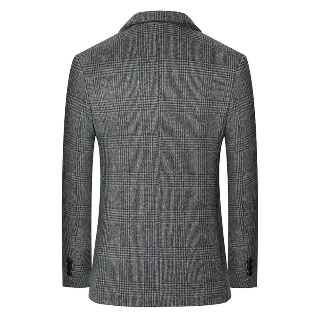 Men's Plaid Wool Blazer