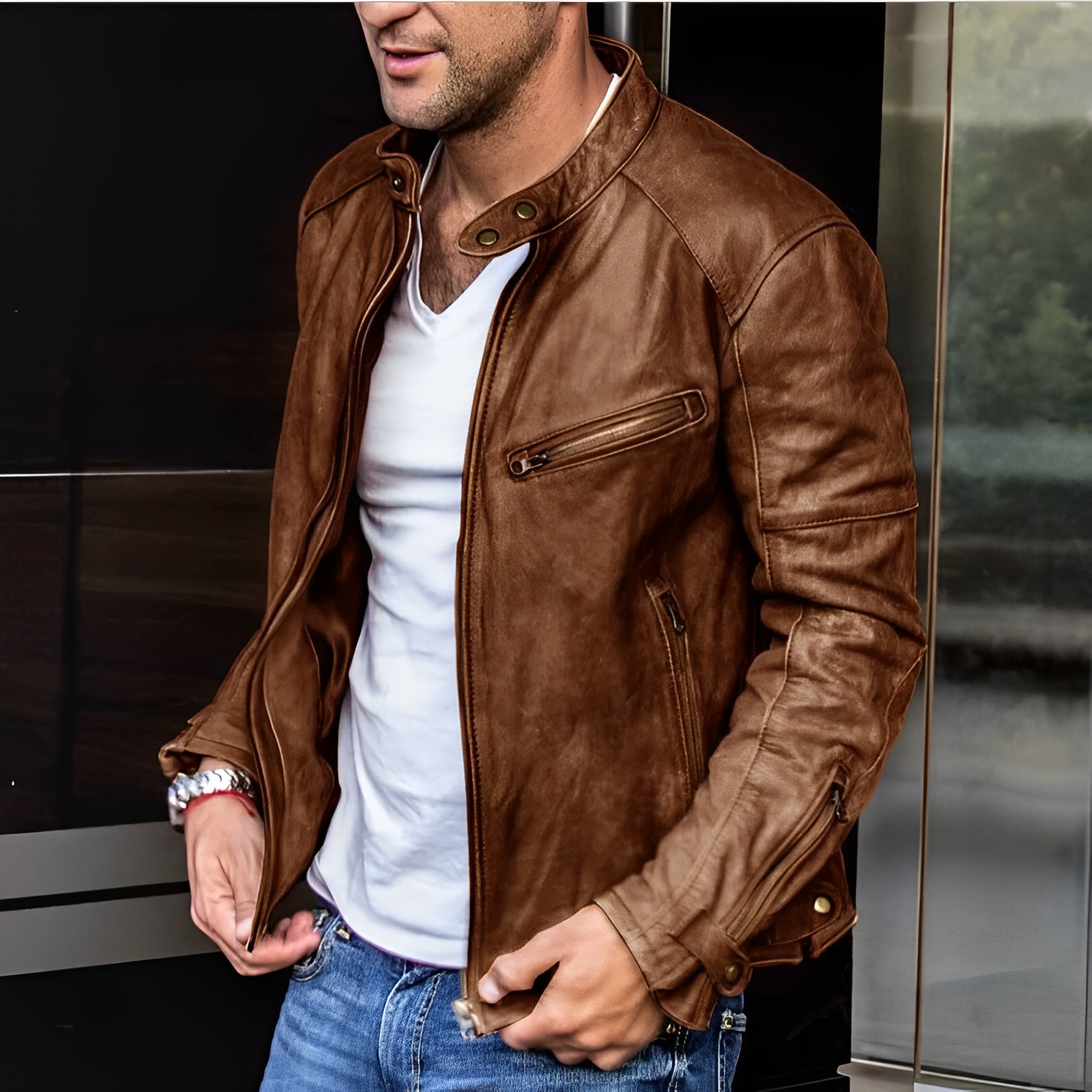 Elegant All-Season Leather Jacket