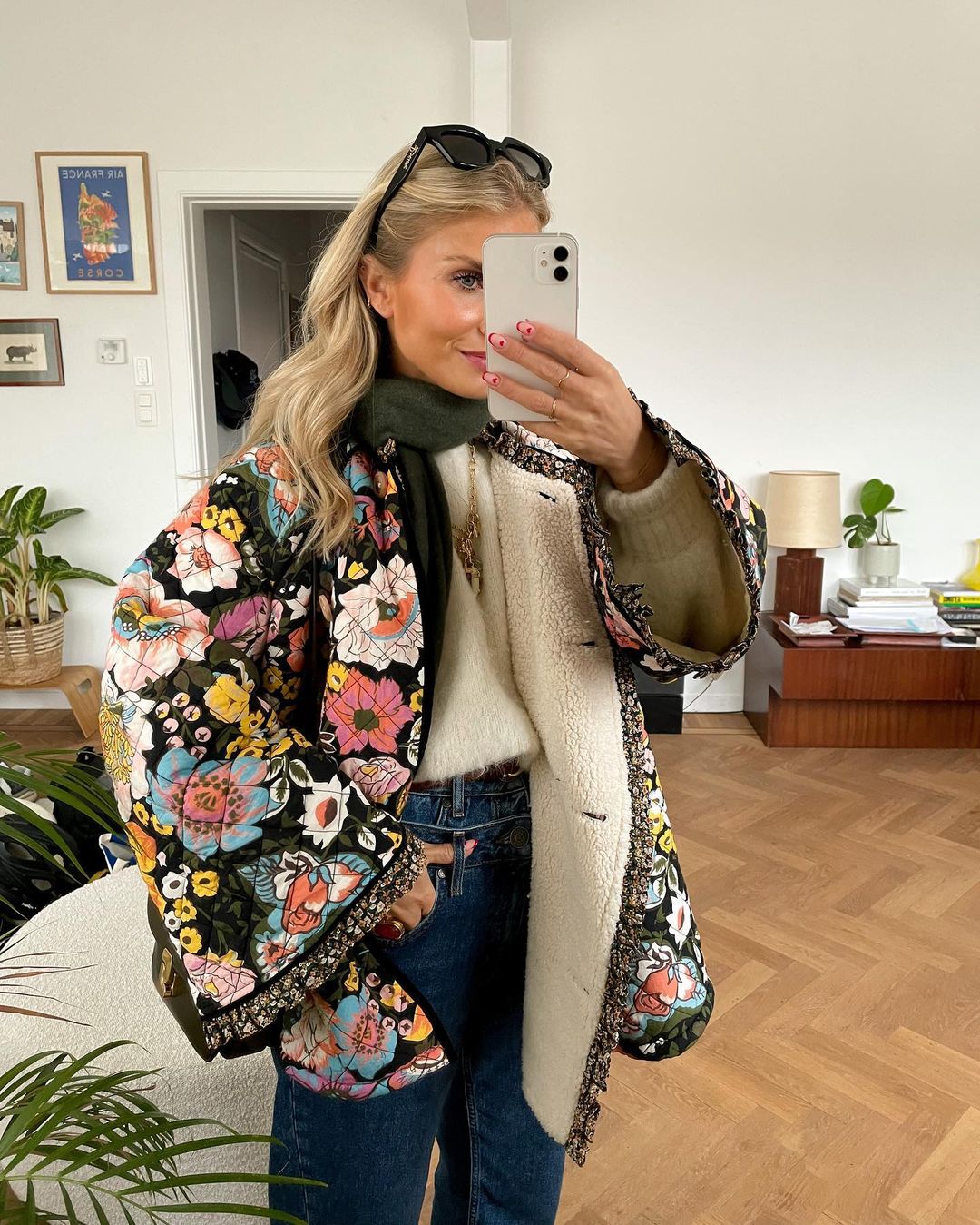 Women's Floral Print Lined Jacket