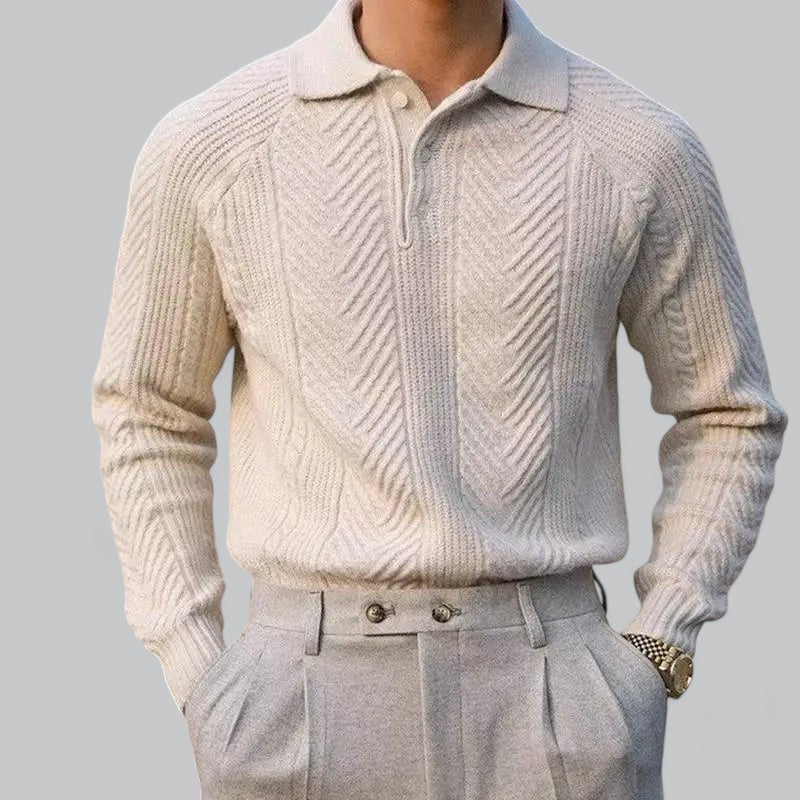 Old Money Long Sleeve Polo Shirt For Men