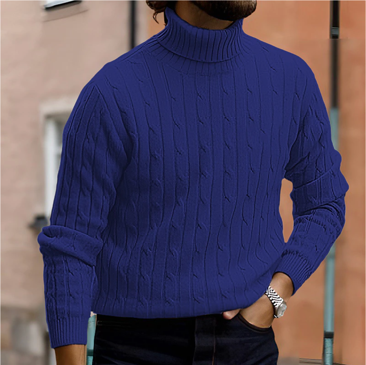 Men's Stylish Roll-Neck Sweater