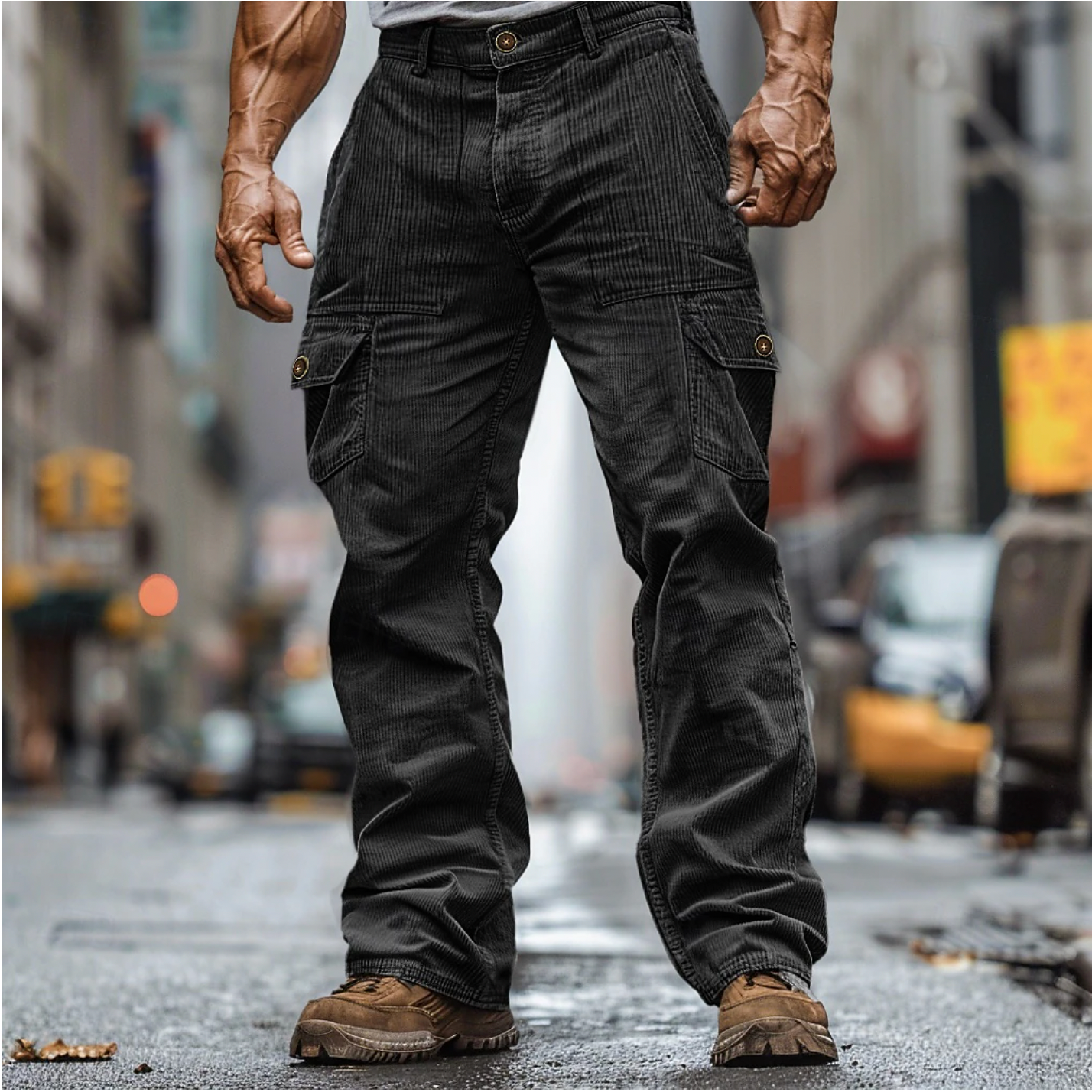 Men's Rugged Corduroy Cargo Pants