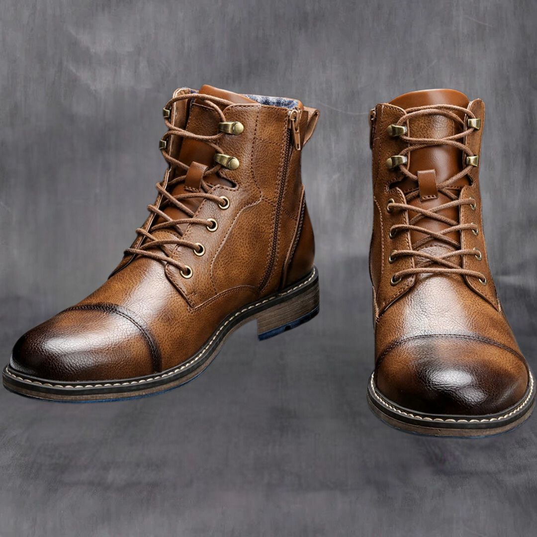 Men's Retro Leather Spring Boots