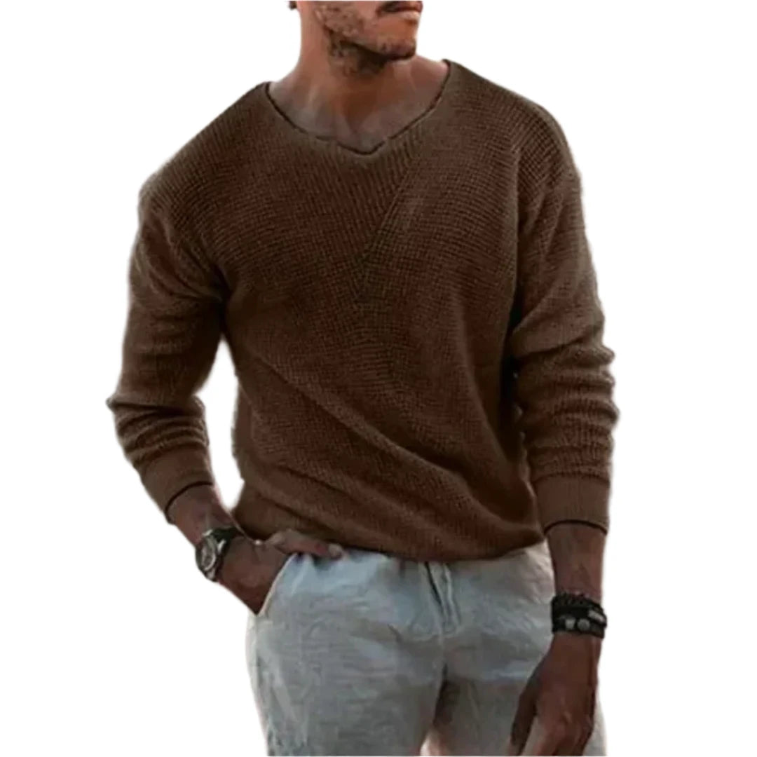 Warm long-sleeved knit jumper for men4