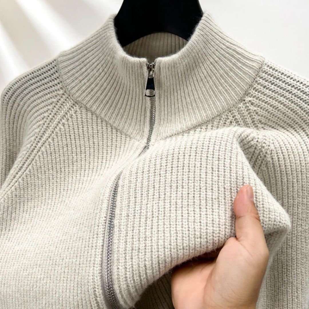 Warm Half-Zip Knit Sweater for Men