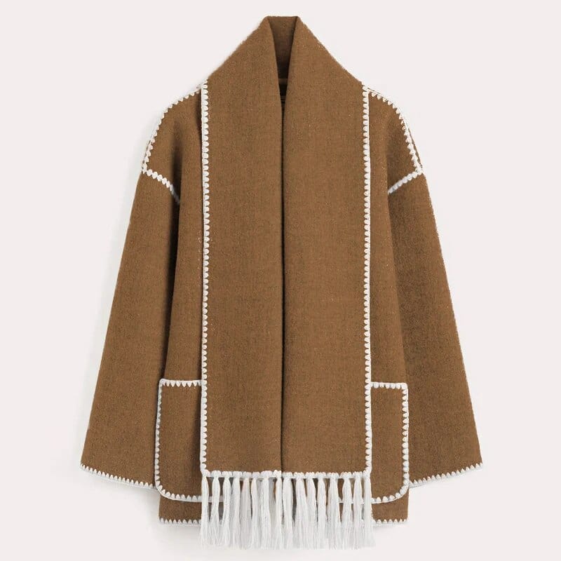 Women's Shawl Collar Casual Scarf Jacket