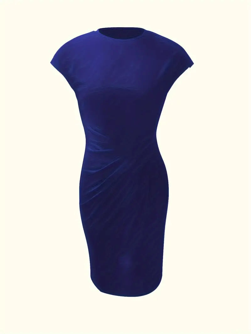 Women's Solid Colour Round Neck Dress