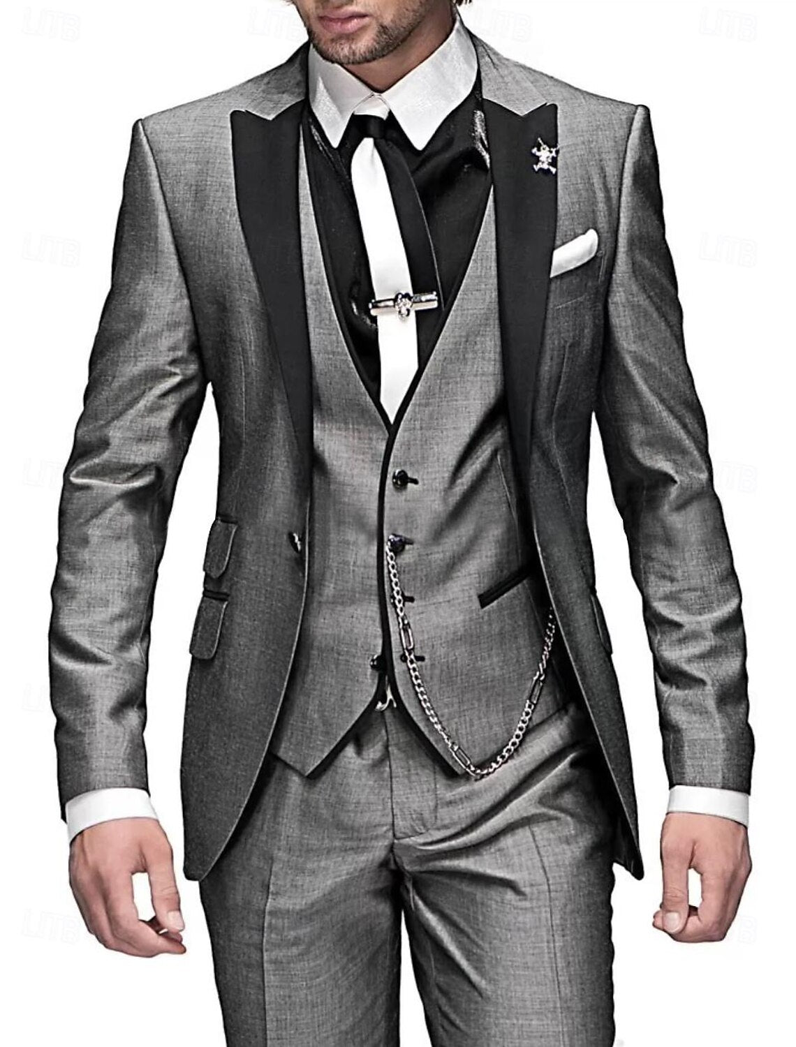 Men's Three-Piece Linen Suit