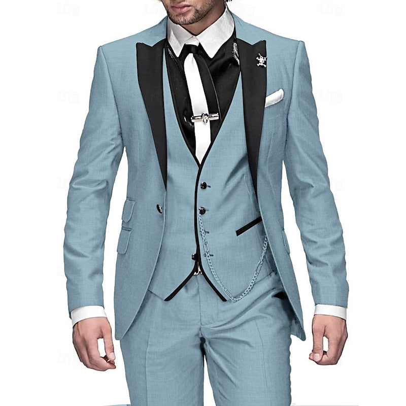 Men's Three-Piece Linen Suit