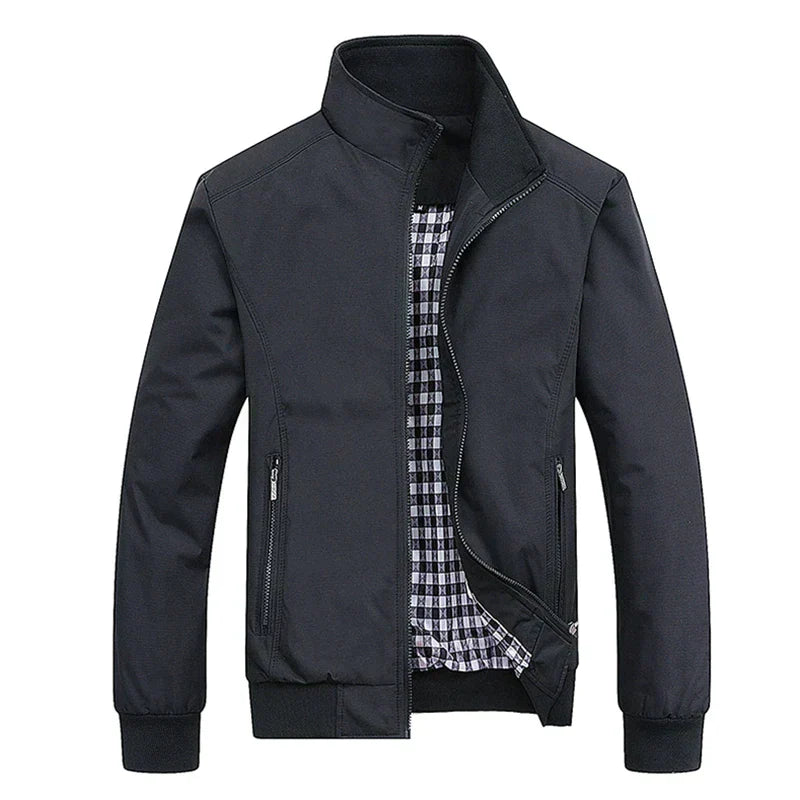 Men's windproof jacket with a high collar