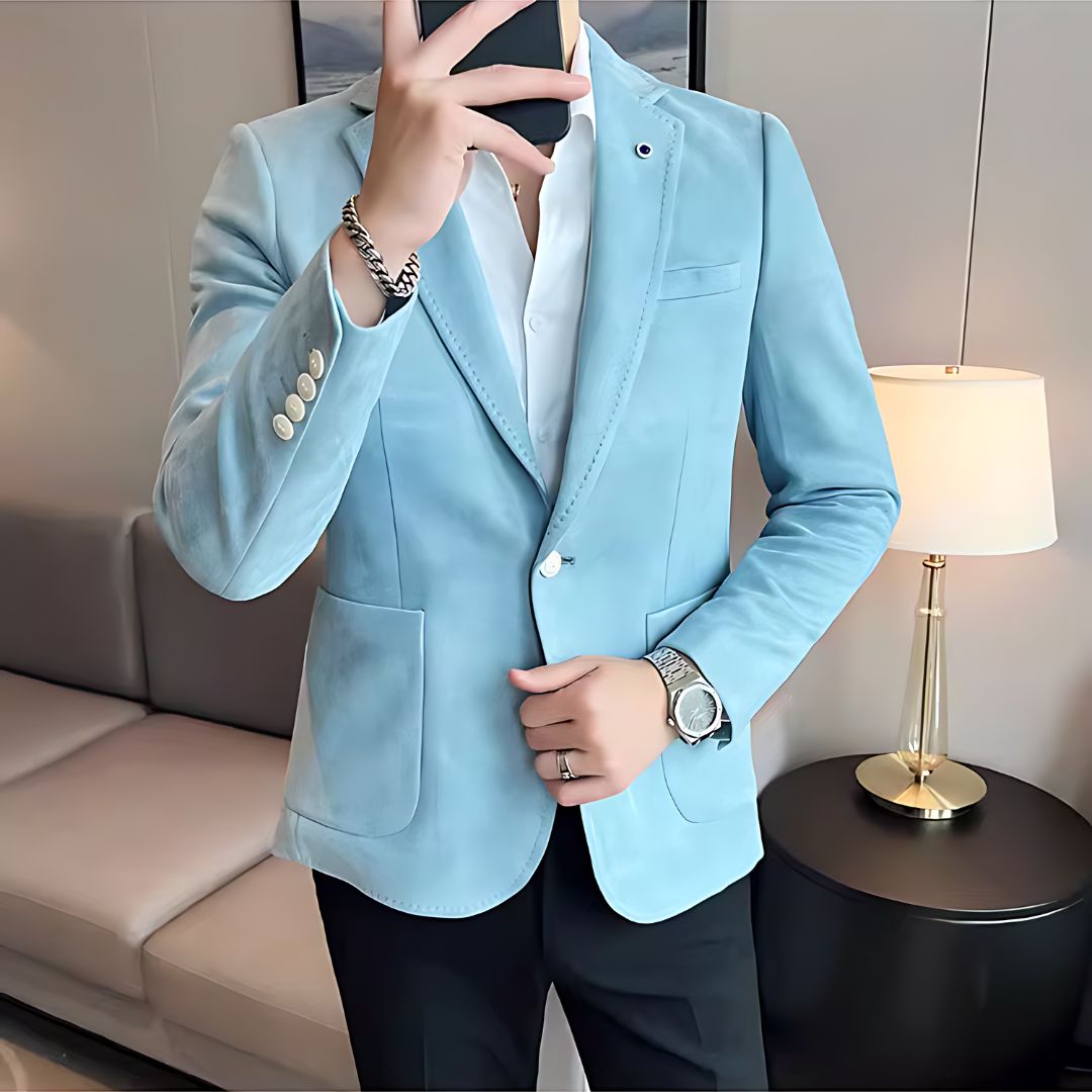 Men's Slim Fit Velvet Blazer