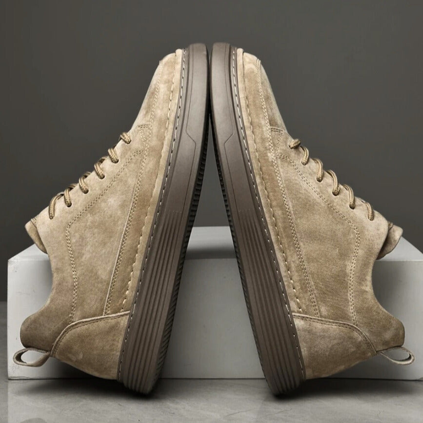 Men's Handmade Suede Lace-Up Shoes