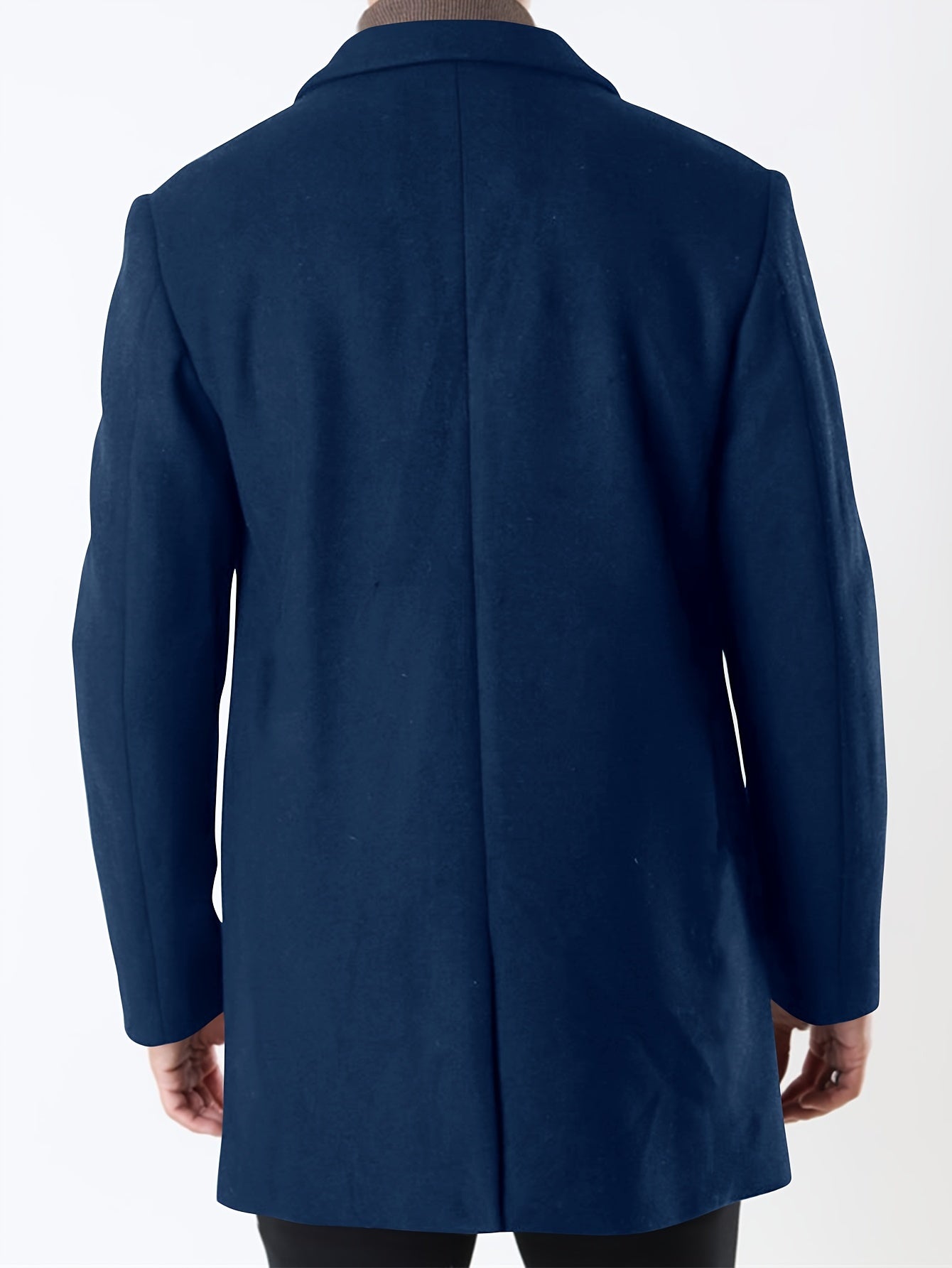 Men's half-length woven polyester trench coat