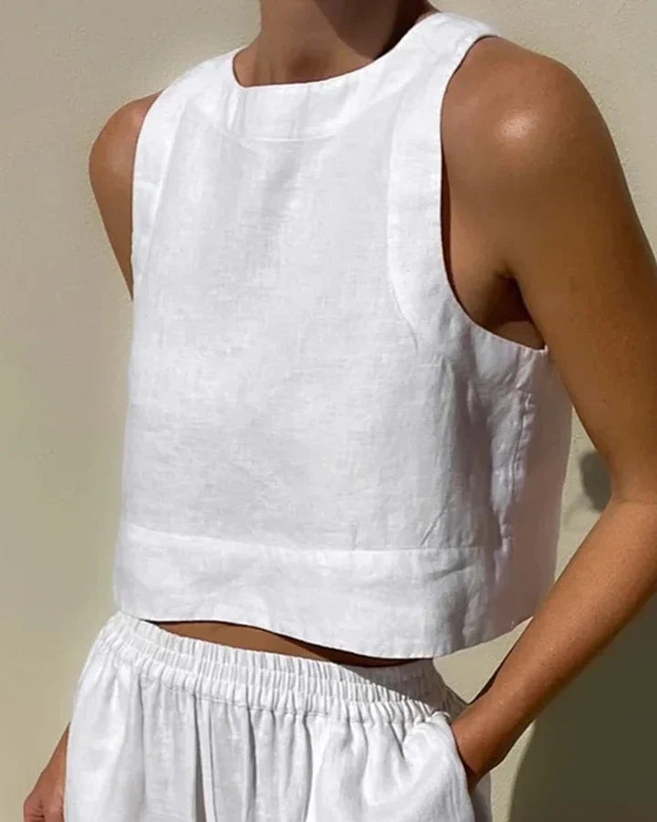 Women's White Linen Set