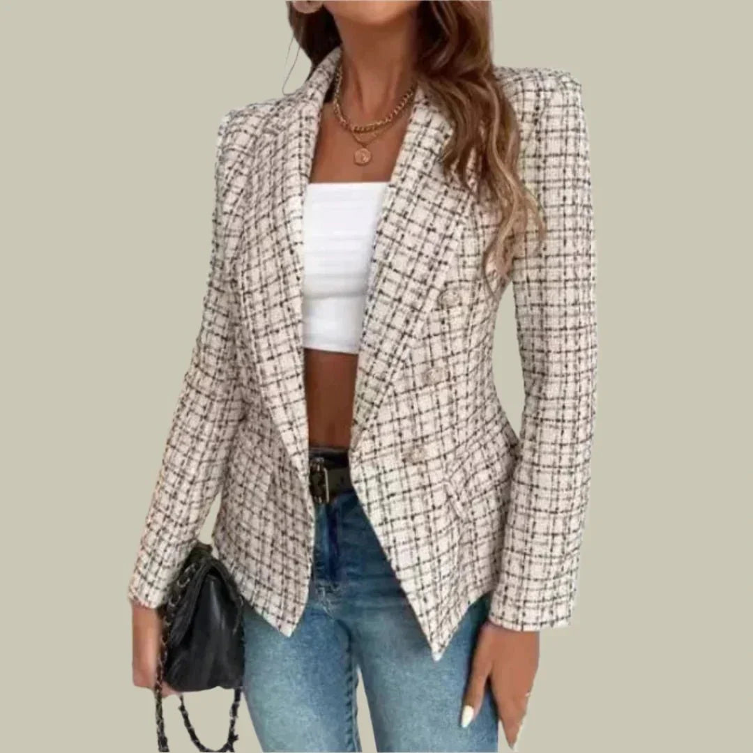 Women's Double-Breasted Tweed Blazer