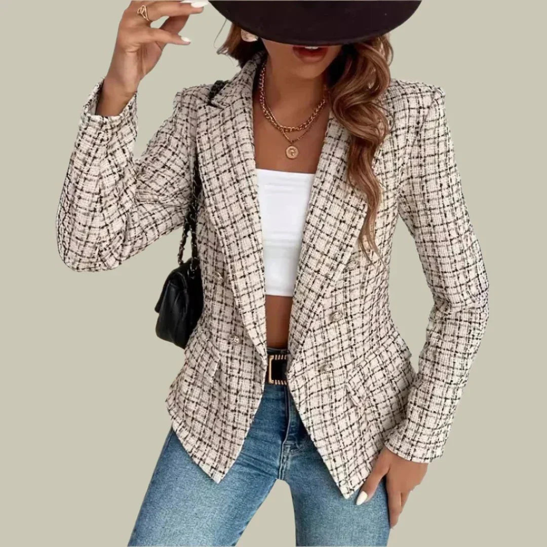 Women's Double-Breasted Tweed Blazer