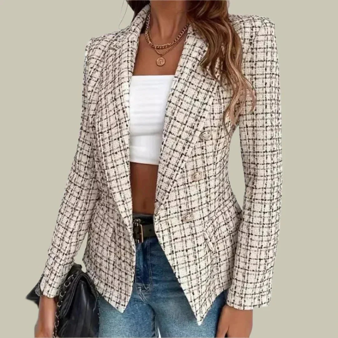 Women's Double-Breasted Tweed Blazer