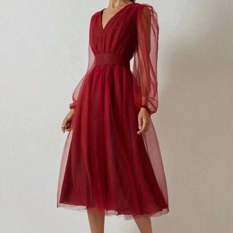 Elegant Evening Midi Dress For Women