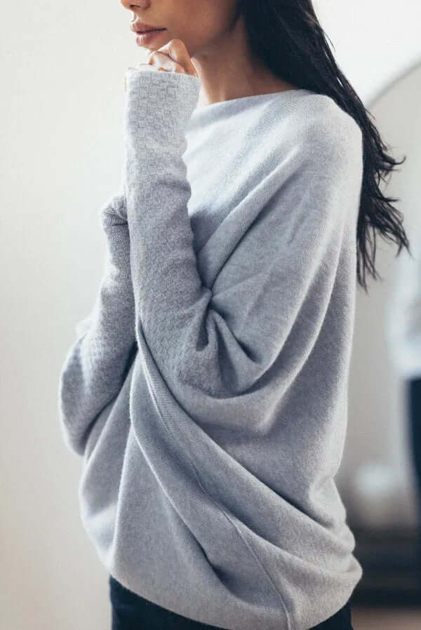 Asymmetric Draped Sweater for Women