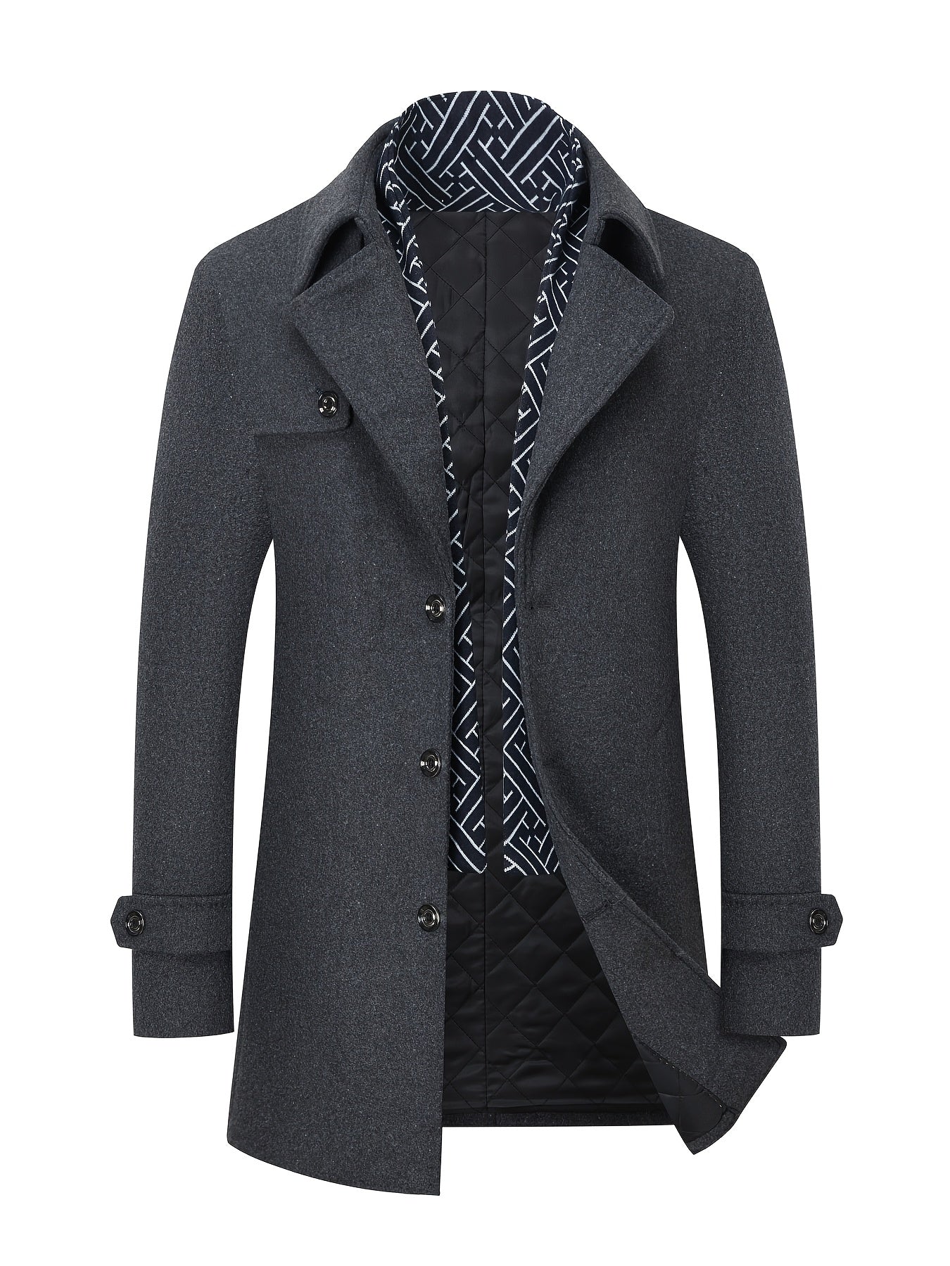 Men's wool blend trench coat