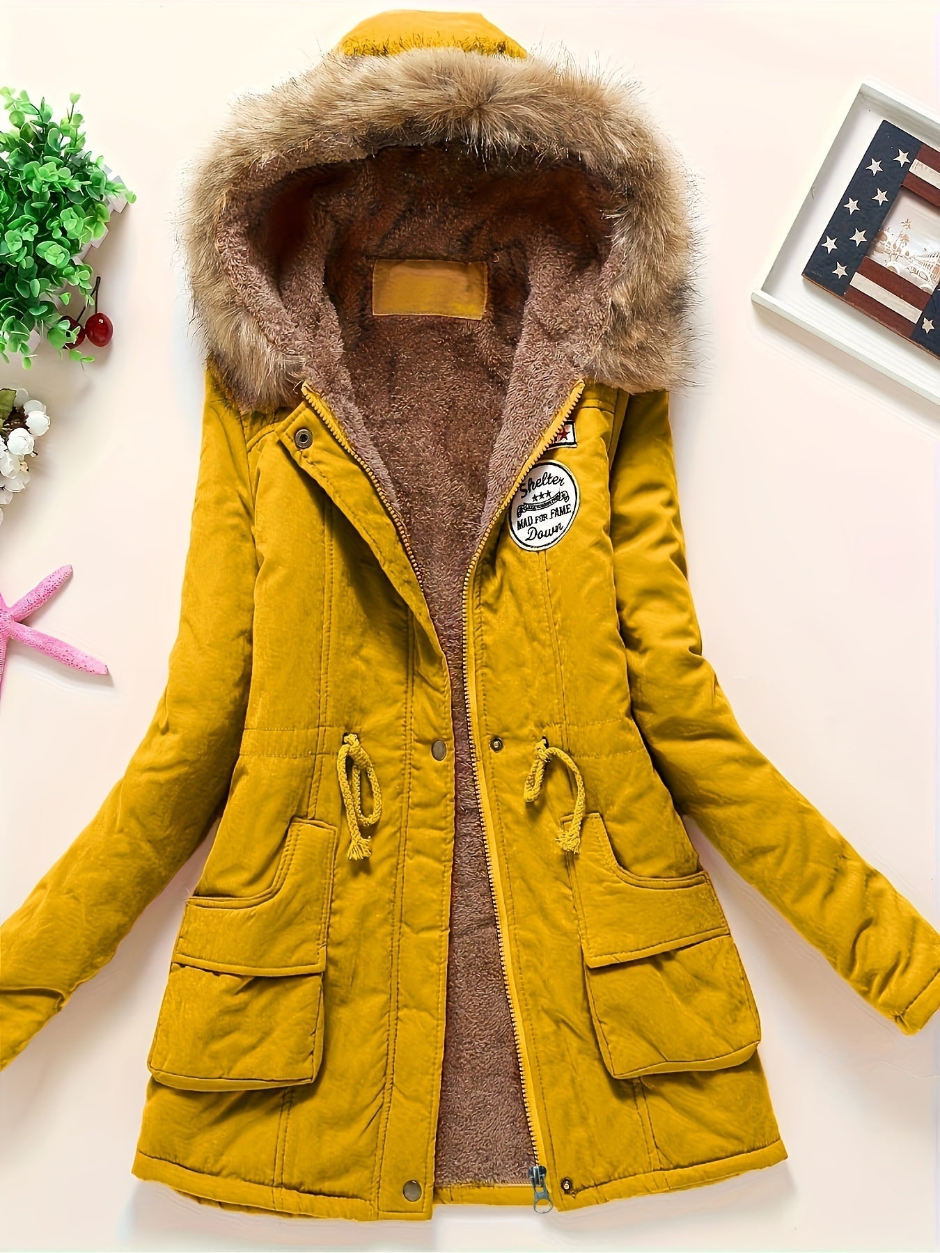 Women's Fleece-Lined Hooded Winter Jacket