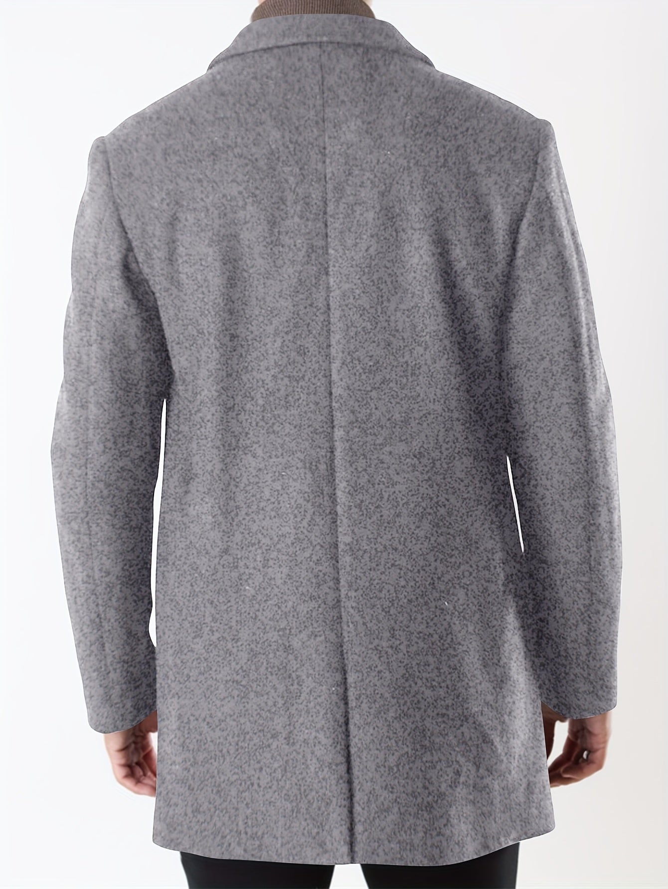 Men's half-length woven polyester trench coat