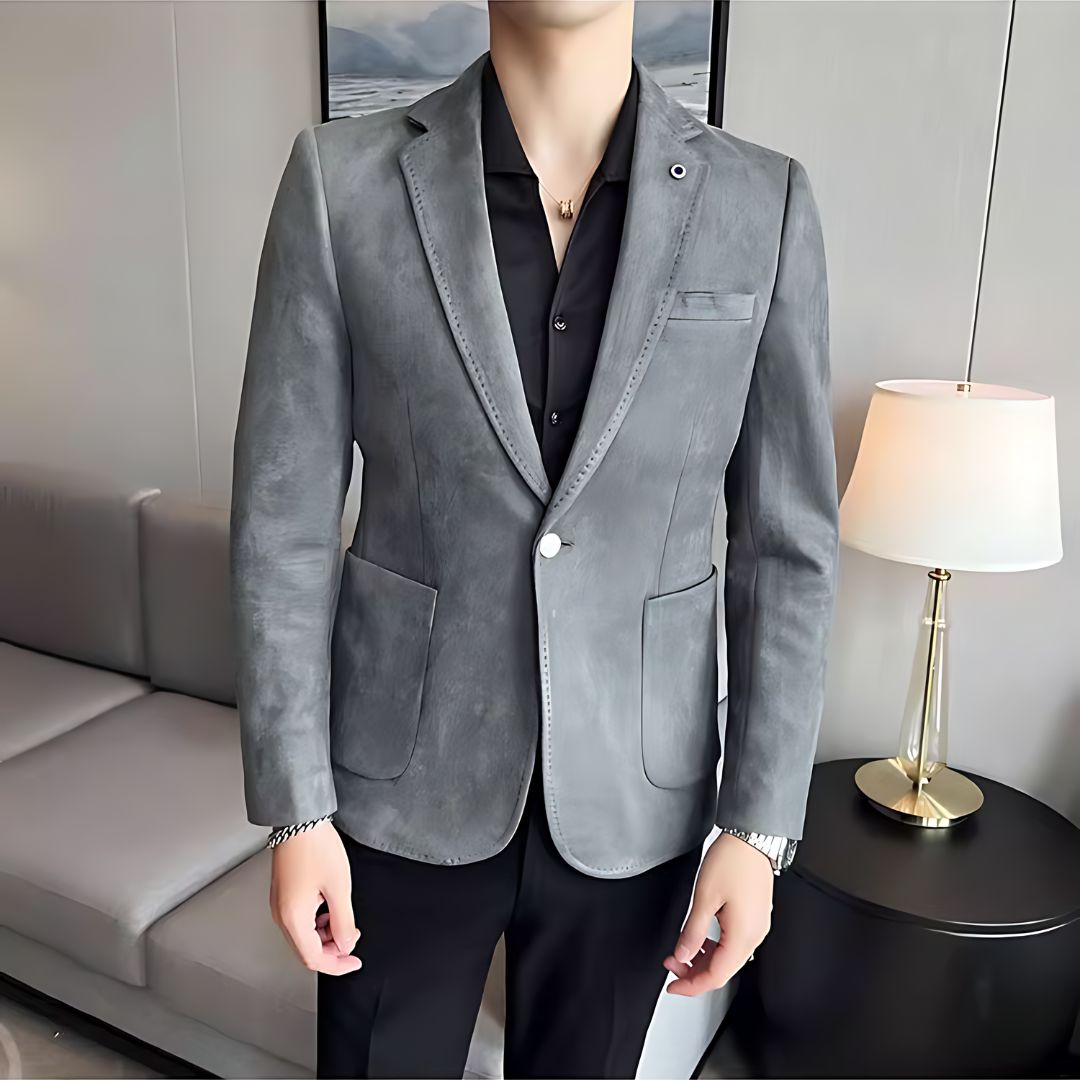 Men's Slim Fit Velvet Blazer