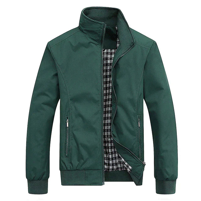 Men's windproof jacket with a high collar