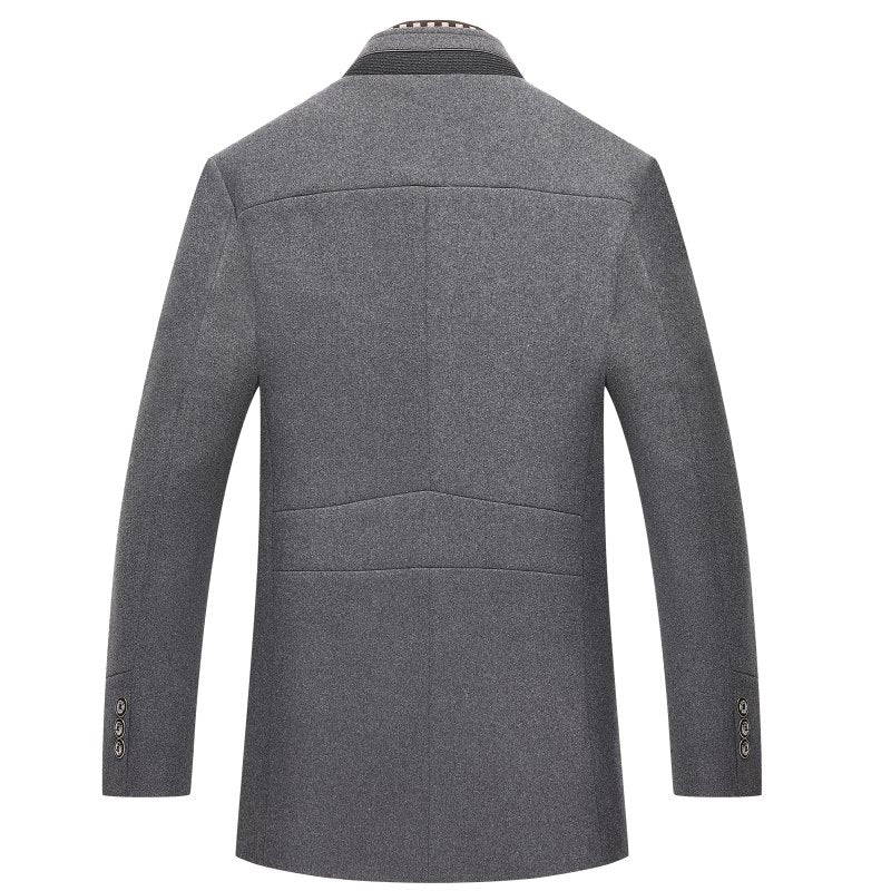 Men's trench coat winter coat with belt