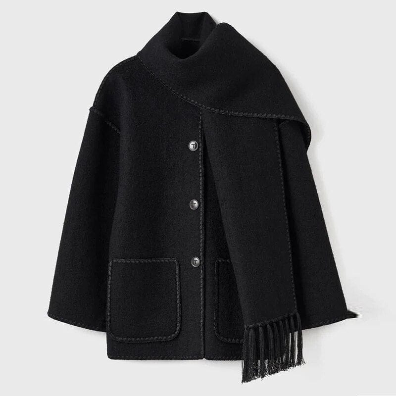 Women's Shawl Collar Casual Scarf Jacket