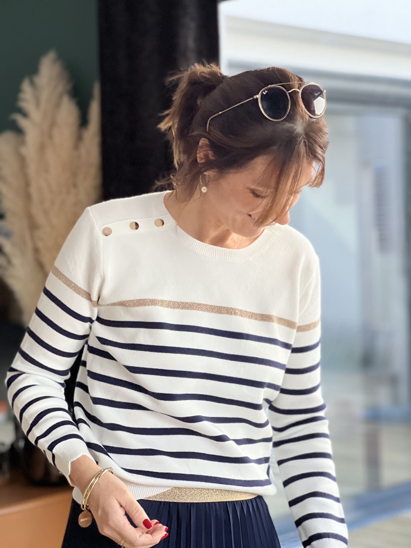 Classic Women's Sailor-Style Knitted Sweater