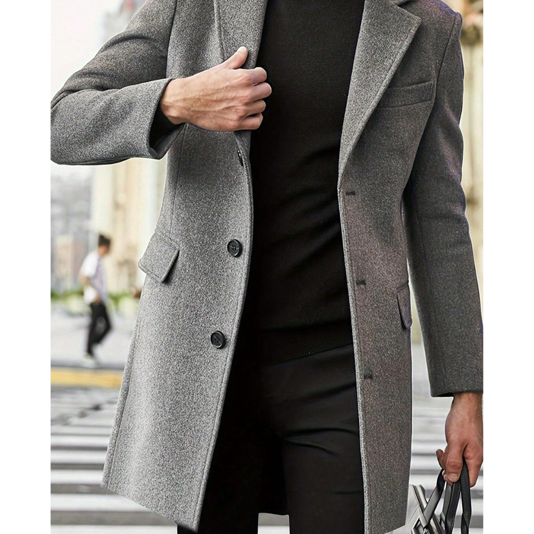 Men's trench coat winter coat with modern design