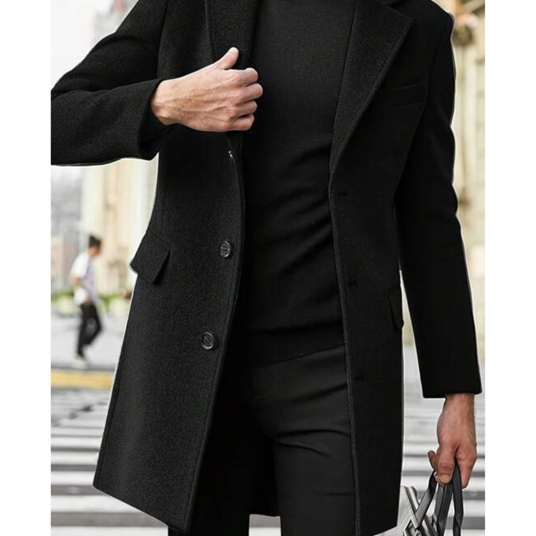 Men's trench coat winter coat with modern design