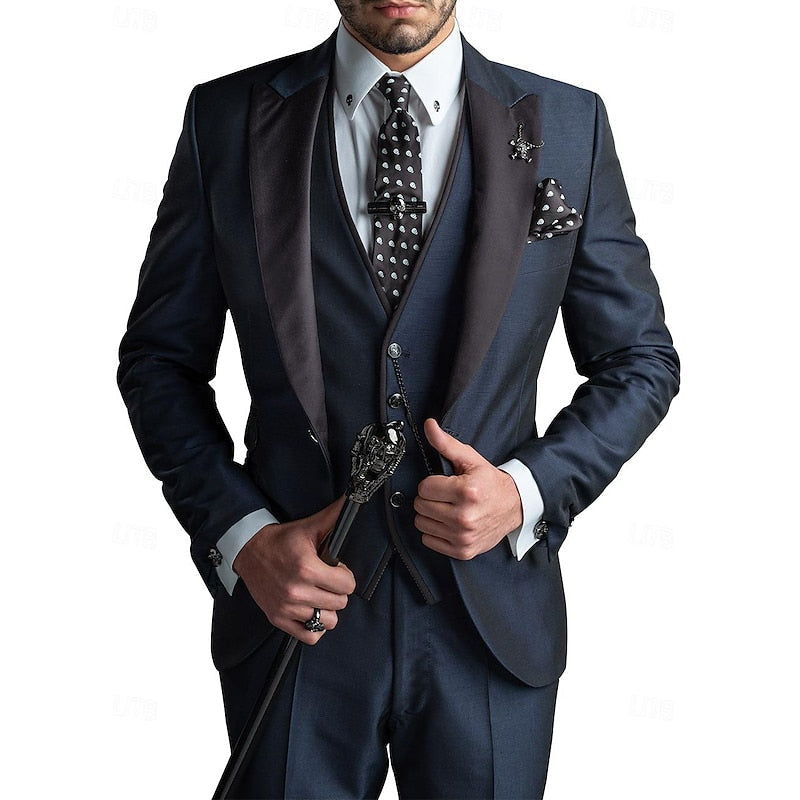 Men's Three-Piece Linen Suit