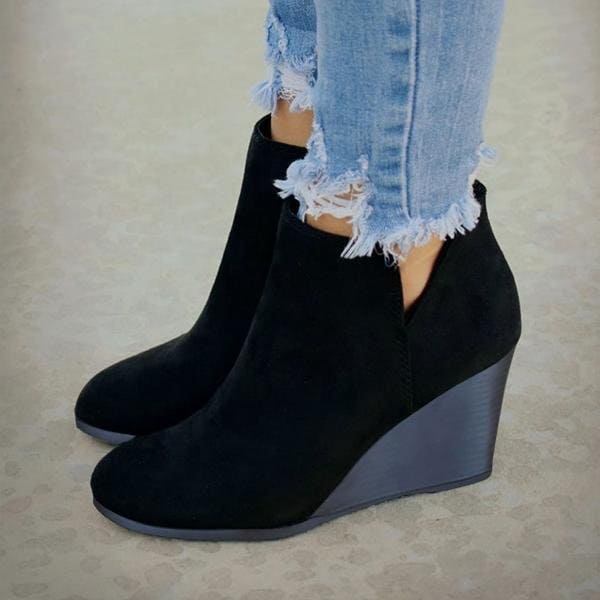 High Heel Suede-Look Ankle Boots for Women