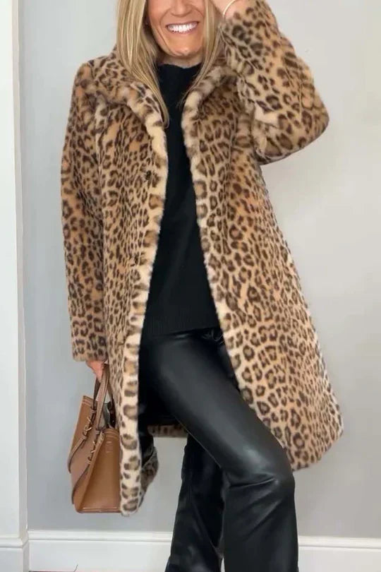 Women's Leopard Print Winter Coat