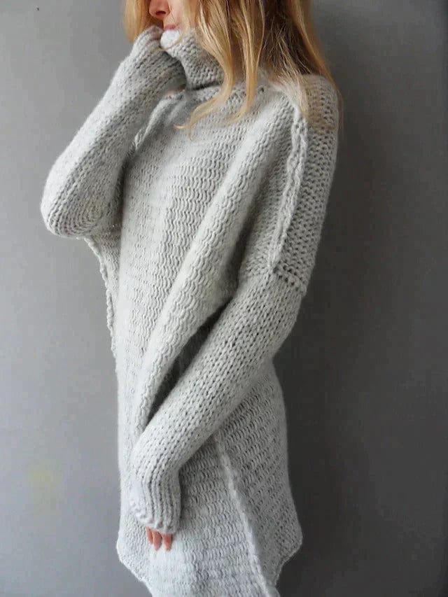 Women's Oversized Turtleneck Tunic Sweater