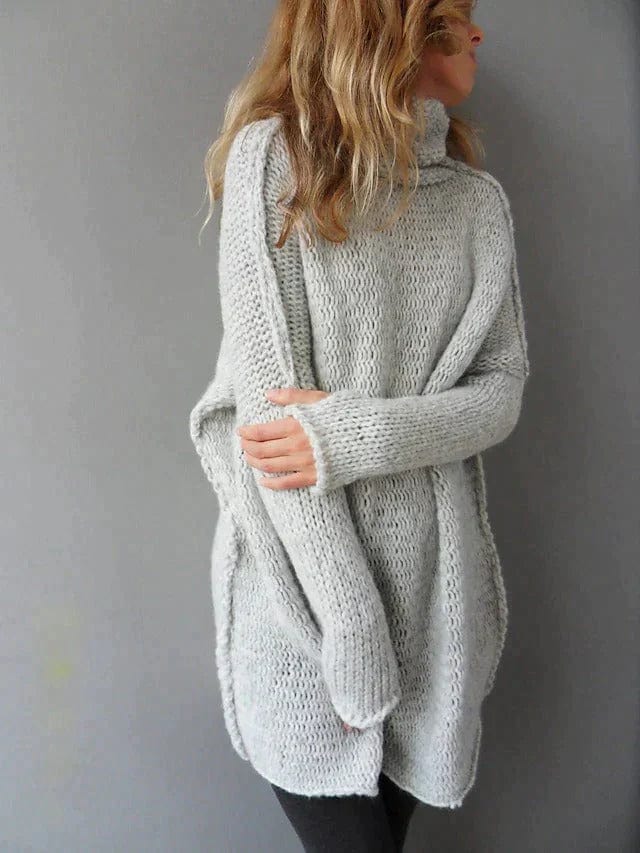 Women's Oversized Turtleneck Tunic Sweater