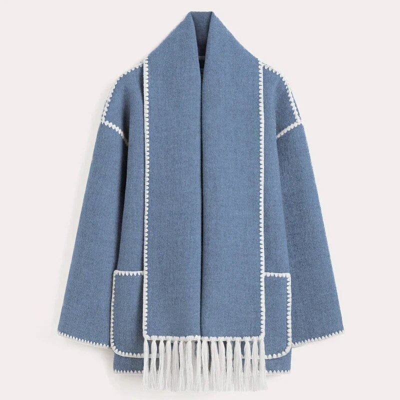 Women's Shawl Collar Casual Scarf Jacket