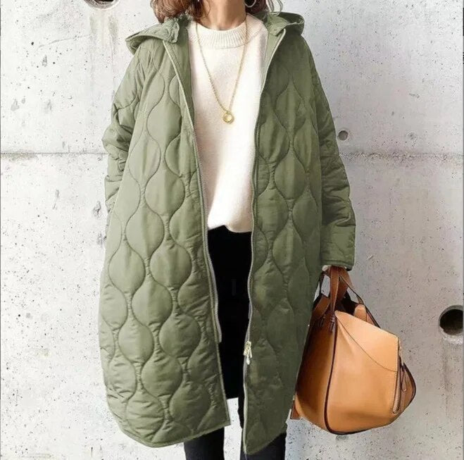 Quilted Hooded Winter Coat For Women