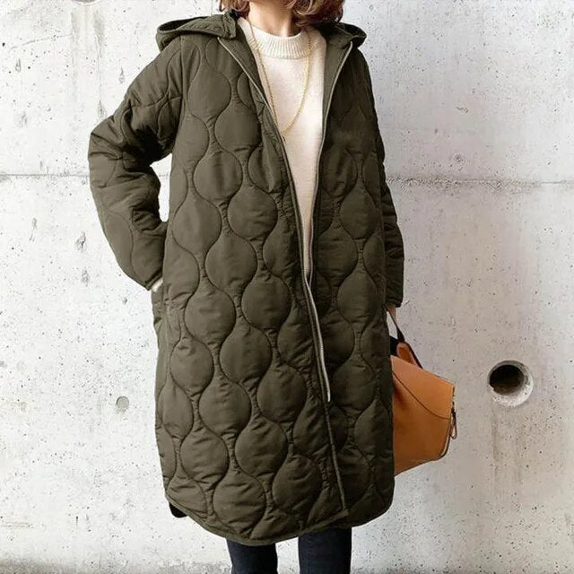 Quilted Hooded Winter Coat For Women