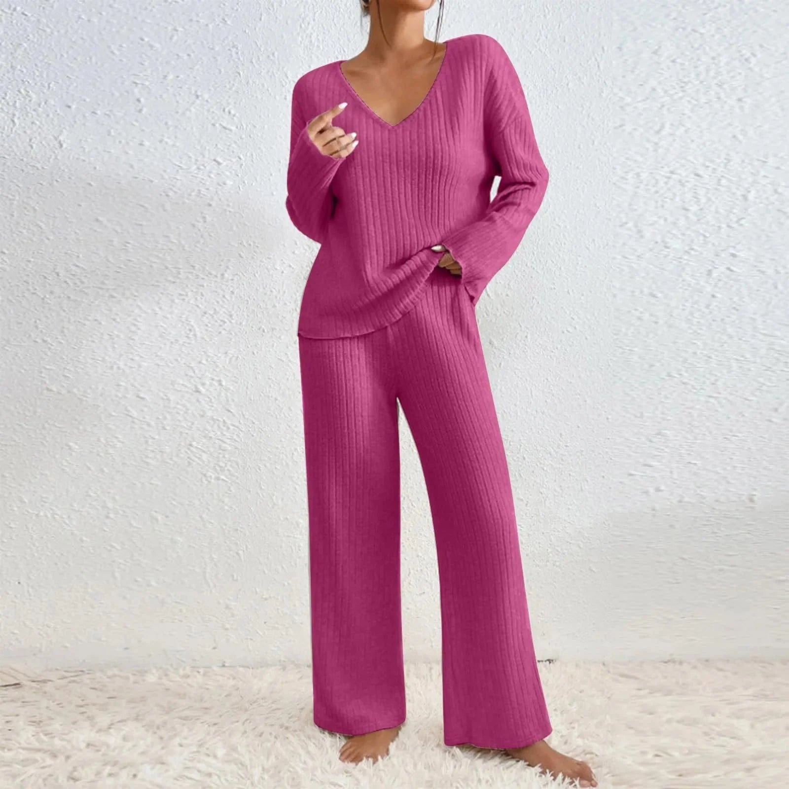 Women's Ribbed Knit Lounge Set